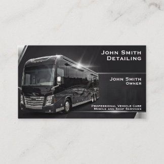 Recreational Vehicle Detailing Washing Repair Business Card