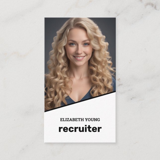 Recruiter Custom Photo and QR Business Card (Front)