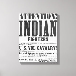 Recruitment poster for the U.S. Volunteer Cavalry, Canvas Print