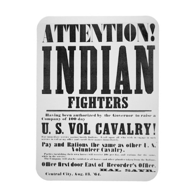 Recruitment poster for the U.S. Volunteer Cavalry, Magnet (Vertical)