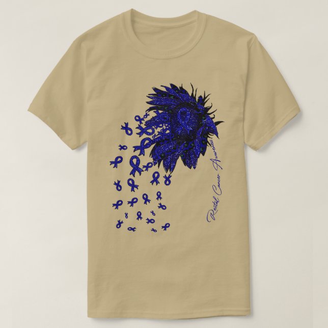Rectal Awareness Sunflower ribbon flowers fall T-Shirt (Design Front)