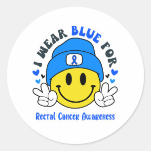 Rectal Cancer Awareness Ribbon Support Gifts Classic Round Sticker