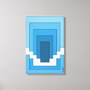 Rectangle Abstract in Blue Canvas Print