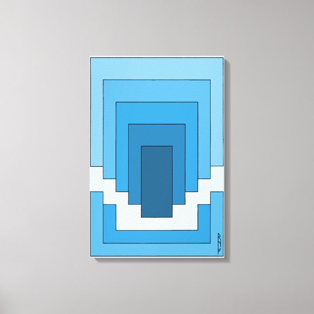 Rectangle Abstract in Blue  Canvas Print (Front)