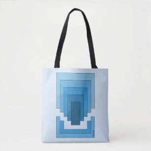 Rectangle Abstract in Blue Tote Bag