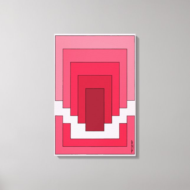 Rectangle Abstract in Red Canvas Print (Front)