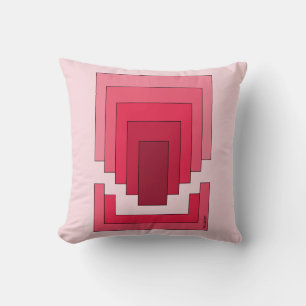 Rectangle Abstract in Red Cushion
