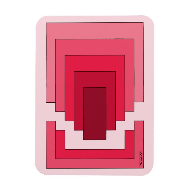 Rectangle Abstract in Red Magnet (Vertical)