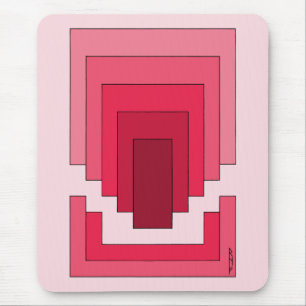 Rectangle Abstract in Red Mouse Pad