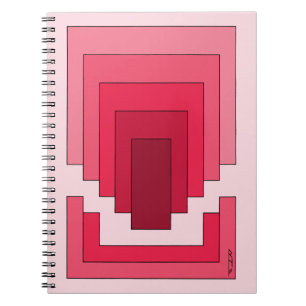 Rectangle Abstract in Red Notebook