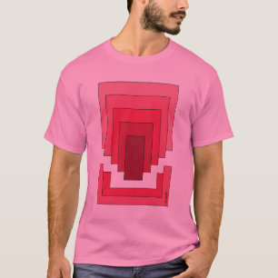 Rectangle Abstract in Red T-Shirt