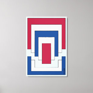 Rectangle Abstract in Red, White, and Blue  Canvas Print