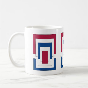 Rectangle Abstract in Red, White, and Blue Coffee Mug