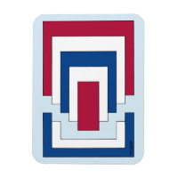 Rectangle Abstract in Red, White, and Blue