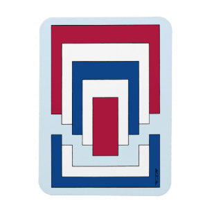 Rectangle Abstract in Red, White, and Blue Magnet