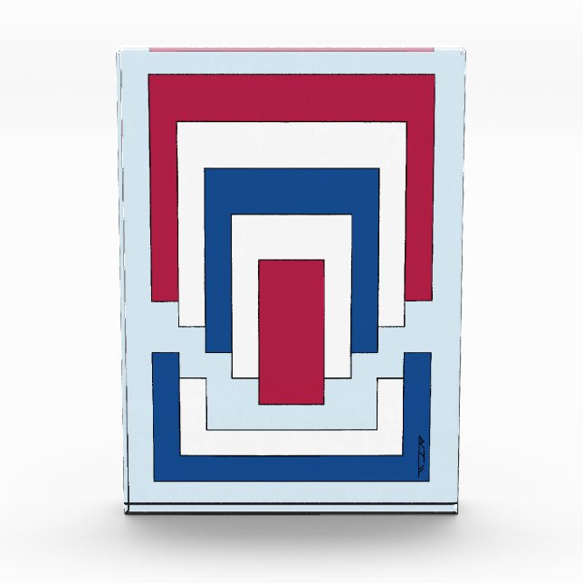 Rectangle Abstract in Red, White, and Blue Photo Block (Front)