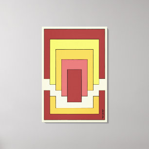 Rectangle Abstract Multicolor (70s Style) Canvas Print