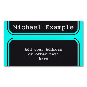 Rectangle Button black + your backg. & ideas Magnetic Business Card