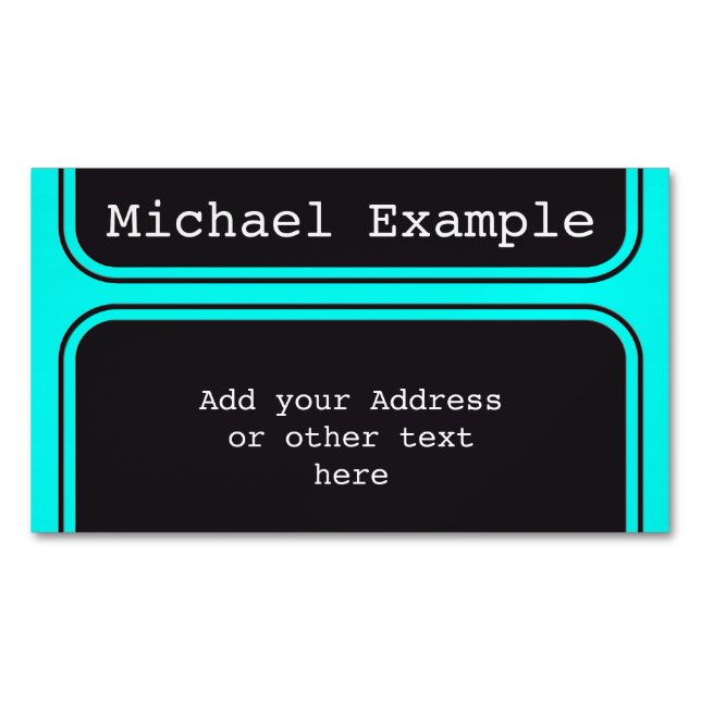 Rectangle Button black + your backg. & ideas Magnetic Business Card (Front)