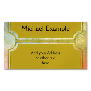 Rectangle Button elegant gold + your back & idea Magnetic Business Card