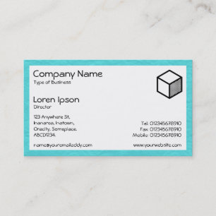 Rectangle - Creased Paper Cyan Business Card
