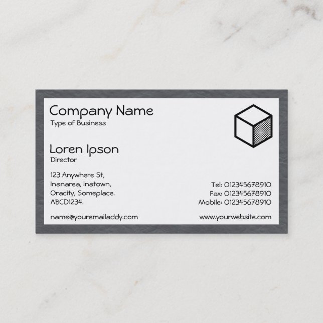 Rectangle - Creased Paper Dk Grey Business Card (Front)