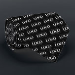 Rectangle Custom Logo Pattern Business Corporate  Tie<br><div class="desc">Promote your business with this cool neck tie,  featuring black background & custom logo pattern. Easily add your own logo by clicking on the "personalise" option.</div>
