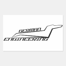 Rectangle Dachshund Stickers - German Engineering