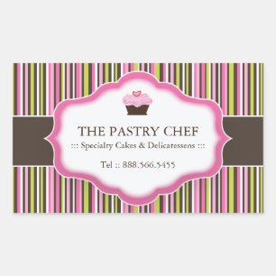 Rectangle Decorative Bakery Stickers
