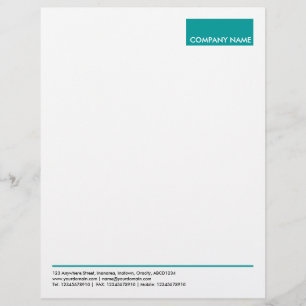 Rectangle - Deep Turquoise Personalised Letterhead