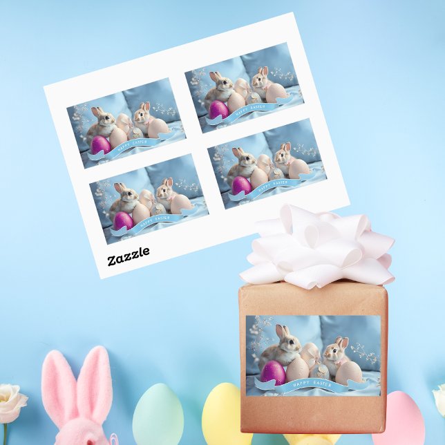 Rectangle Easter Stickers Rabbits & Easter Eggs (Creator Uploaded)