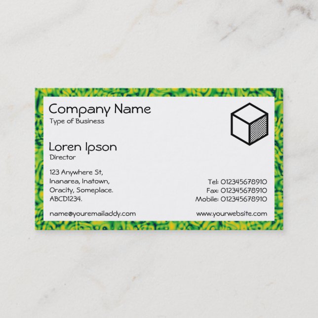 Rectangle - Green Marbling Business Card (Front)