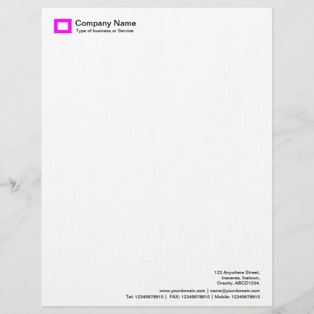Rectangle Logo - Magenta Letterhead (Front)