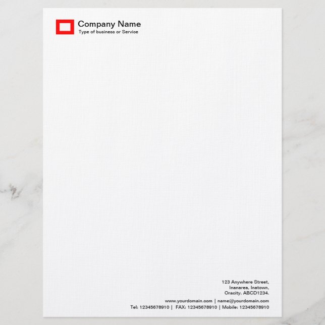 Rectangle Logo - Red Letterhead Design (Front)