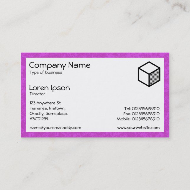 Rectangle - Magenta Stipple Business Card (Front)