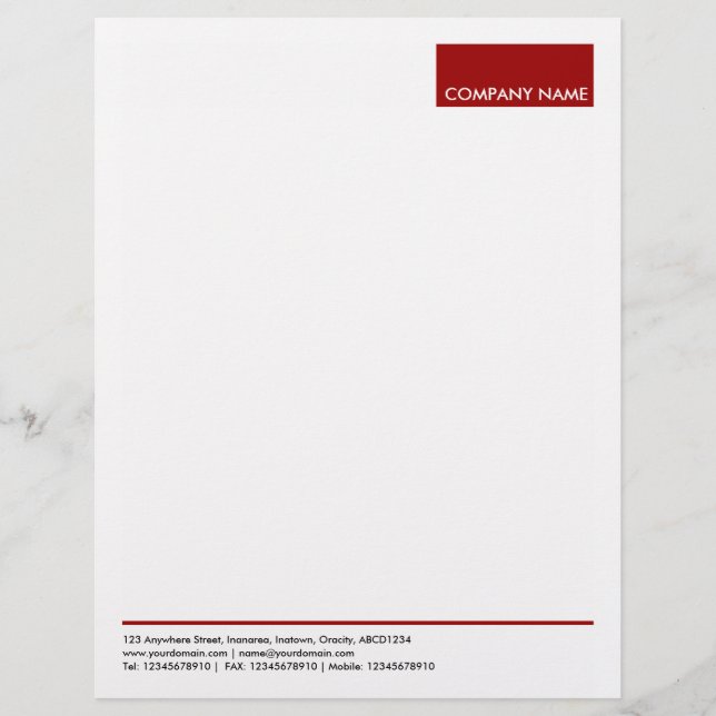 Rectangle - Maroon Letterhead Template (Front)