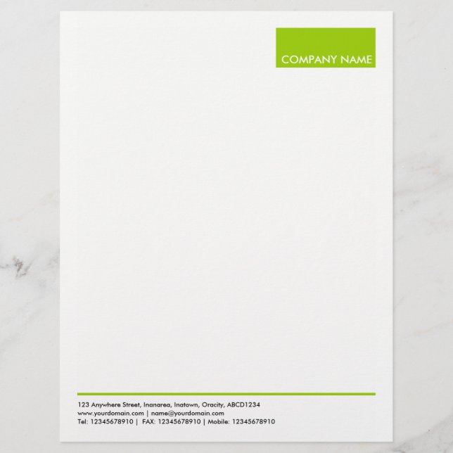 Rectangle - Martian Green Personalized Letterhead (Front)