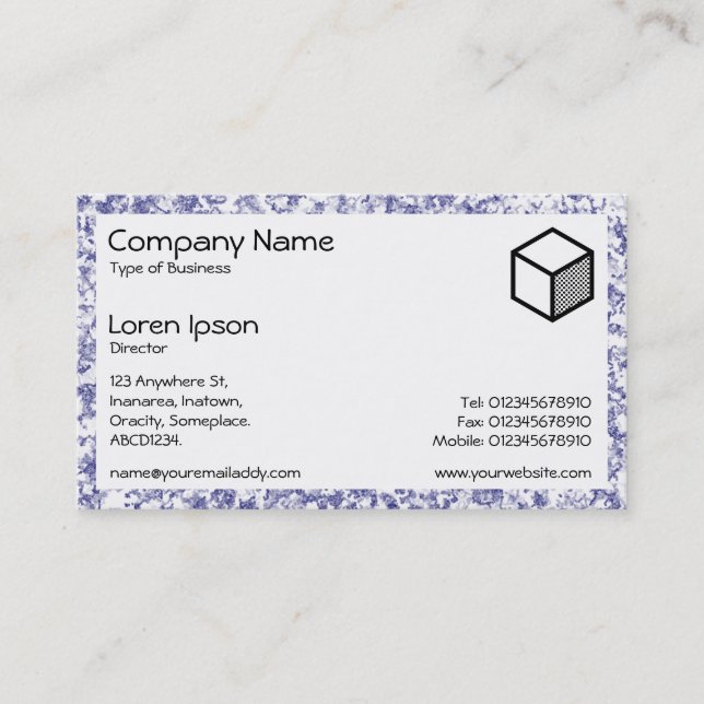 Rectangle - Navy Mottled Business Card (Front)
