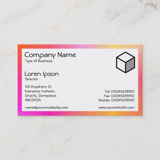 Rectangle - Orange and Magenta Mist Business Card (Front)