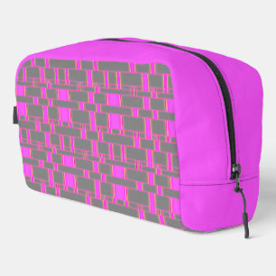 Rectangle Pattern Grey 10 Dopp Kit
