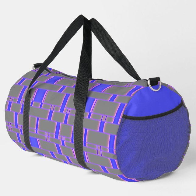 Rectangle Pattern Grey 8 Duffle Bag (Right Corner)