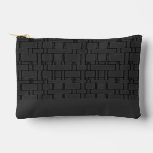 Rectangle Pattern Neutral Charcoal Accessory Pouch