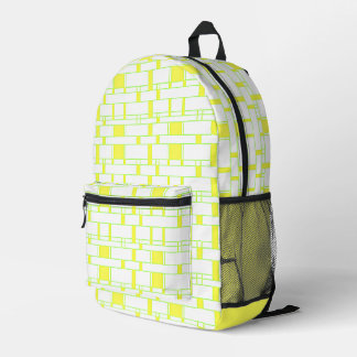Rectangle Pattern White 14 Printed Backpack