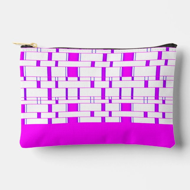 Rectangle Pattern White 6 Accessory Pouch (Front)