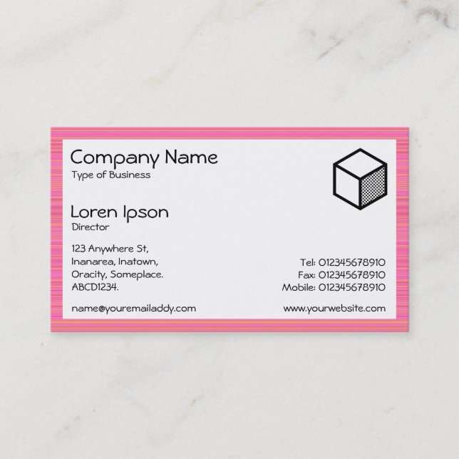 Rectangle - Pink Combed Business Card (Front)