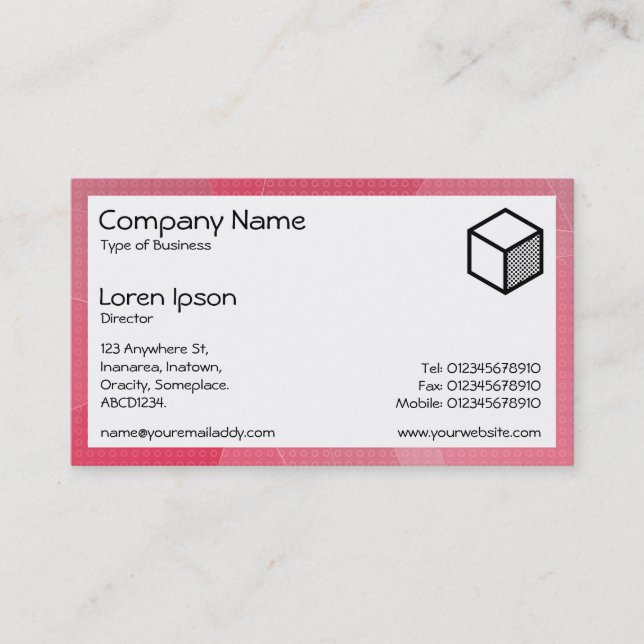 Rectangle - Red Curves Business Card (Front)