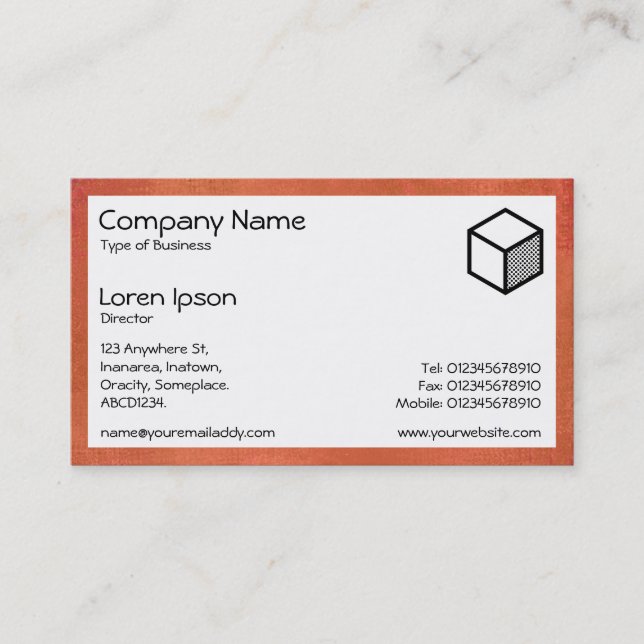 Rectangle - Rust Business Card (Front)