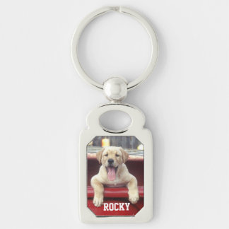 Rectangle Shaped Metal Photo Key Chain