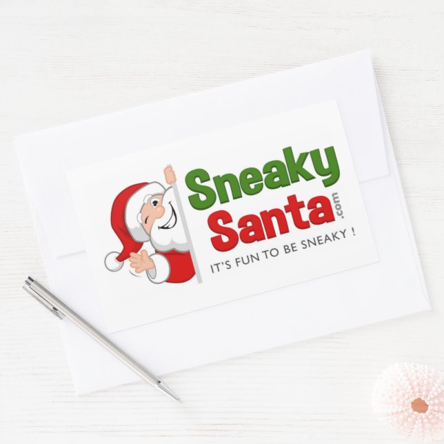 Rectangle Sneaky Santa Stickers (Envelope)