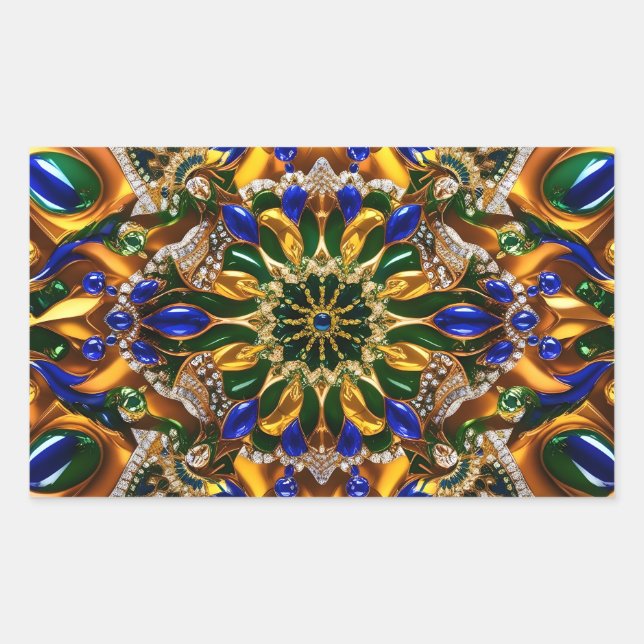 Rectangle sticker with Brazil Colours (Front)